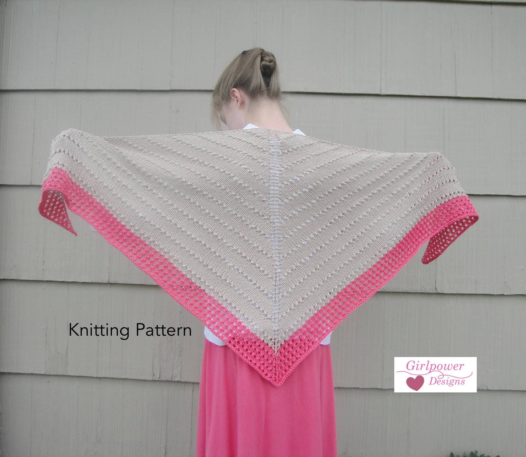 Eyelet Shawl Easy Knit Pattern PDF Knitting Pattern, Easy Lace Shawl ...