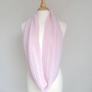 Featherweight Infinity Scarf Knitting Pattern, Easy Lace Scarf, Light Airy, Alpaca Lace Sport DK Yarn image 4