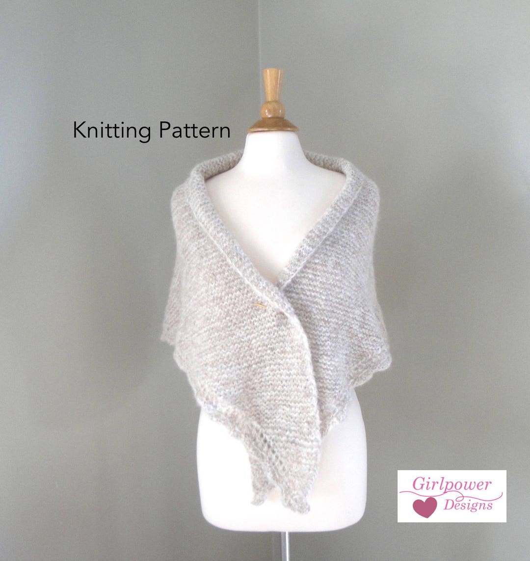 Easy Knit Shawl Pattern, Side to Side Shawl With Scallop Lace Edge ...