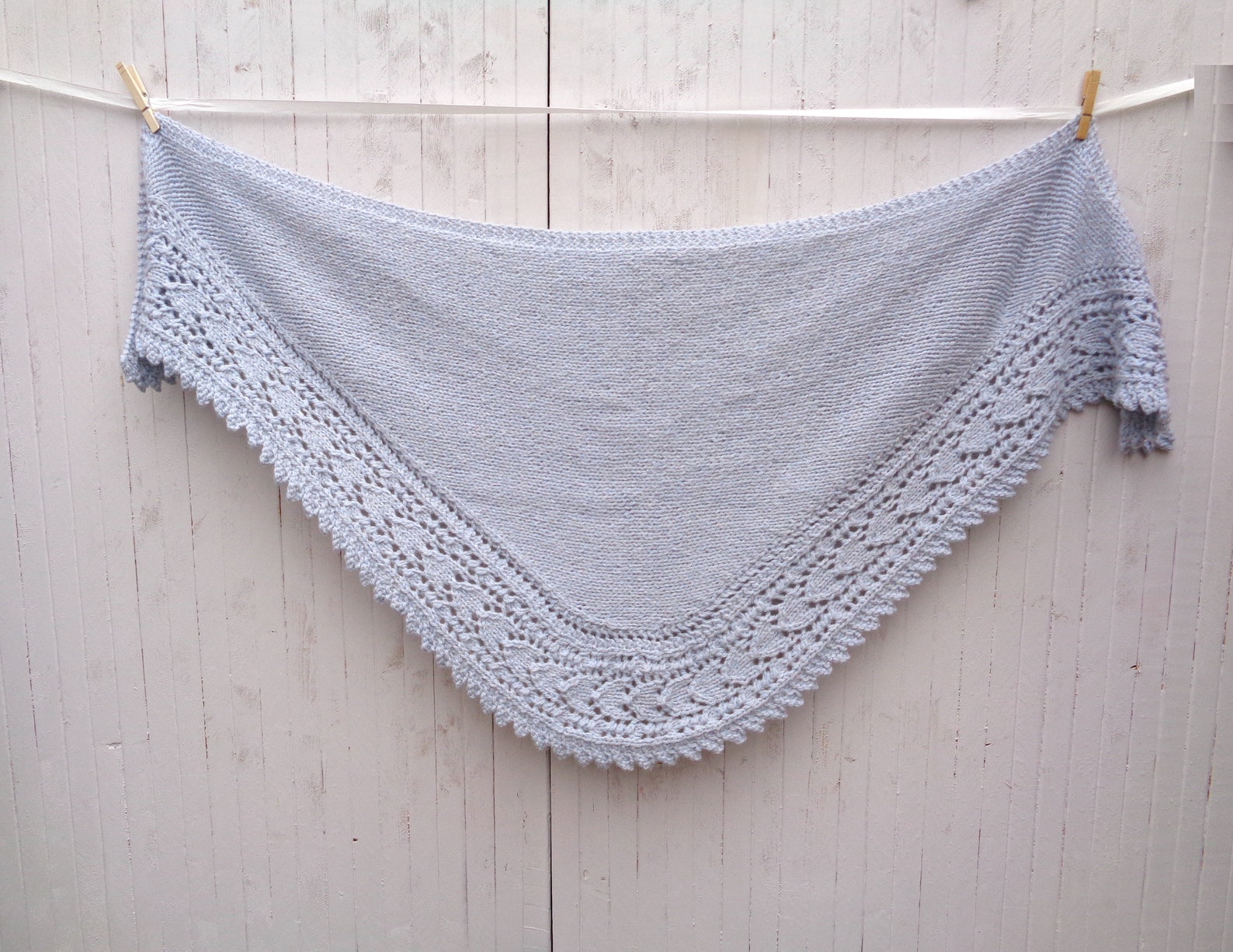 Shawl With Deep Lace Border Knitting Pattern Knit Side to Etsy