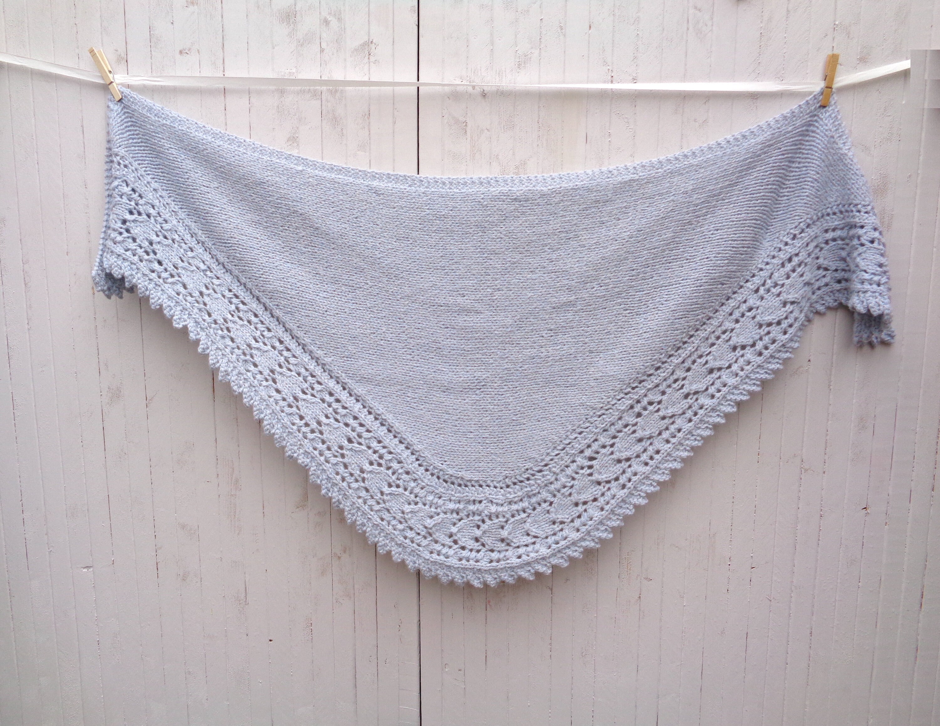 Shawl with Deep Lace Border Knitting Pattern Knit Side to Etsy