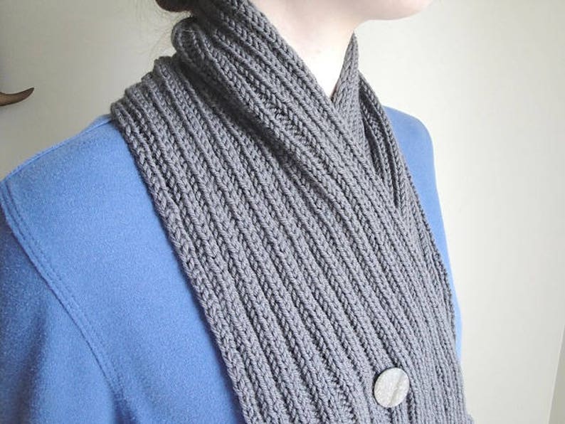 Button Wrap Scarf Knitting Pattern DIY Crossover Scarf Cowl Etsy