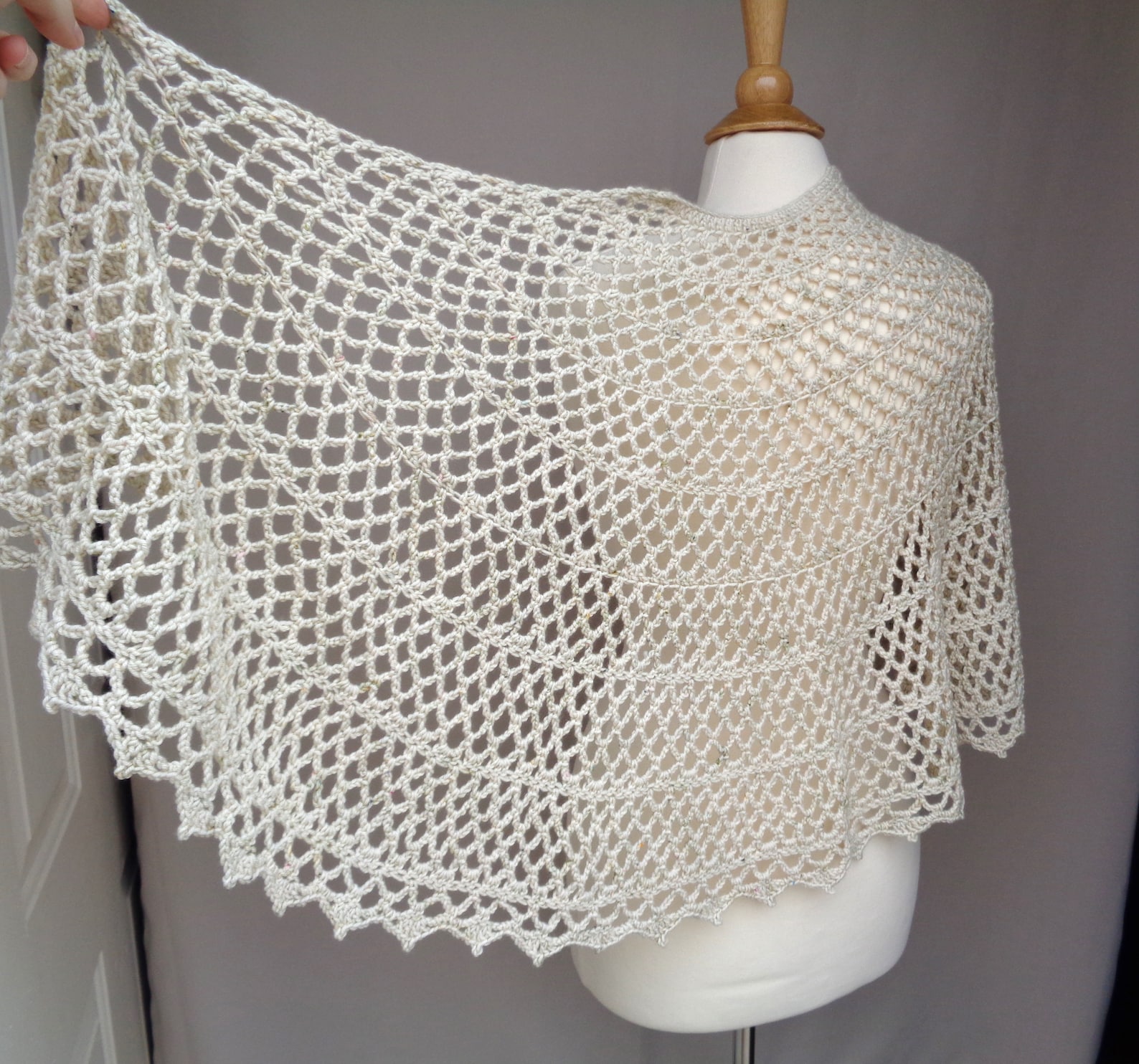 Mesh Lace Shawl Crochet Pattern Half Circle Shawl DK Weight Etsy