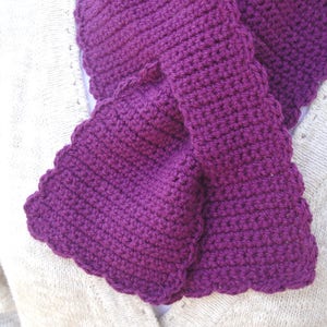 Crochet Keyhole Scarf, Easy PDF Pattern, Neck Warmer Pull Through Ascot, Sport Weight Yarn, Single Crochet image 2