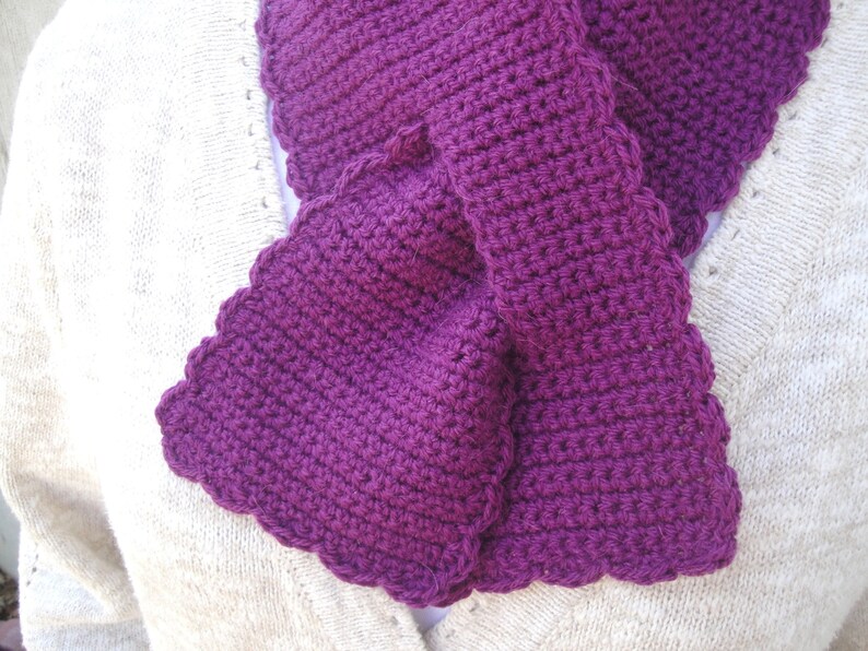 Crochet Keyhole Scarf, Easy PDF Pattern, Neck Warmer Pull Through Ascot, Sport Weight Yarn, Single Crochet image 2