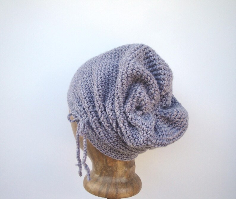 Gathered Hat Slouch Hat Cute Chic Hip Slouchy Hat Worsted Weight Yarn Scrunch Hat Easy Crochet Pattern Teen Girls Women