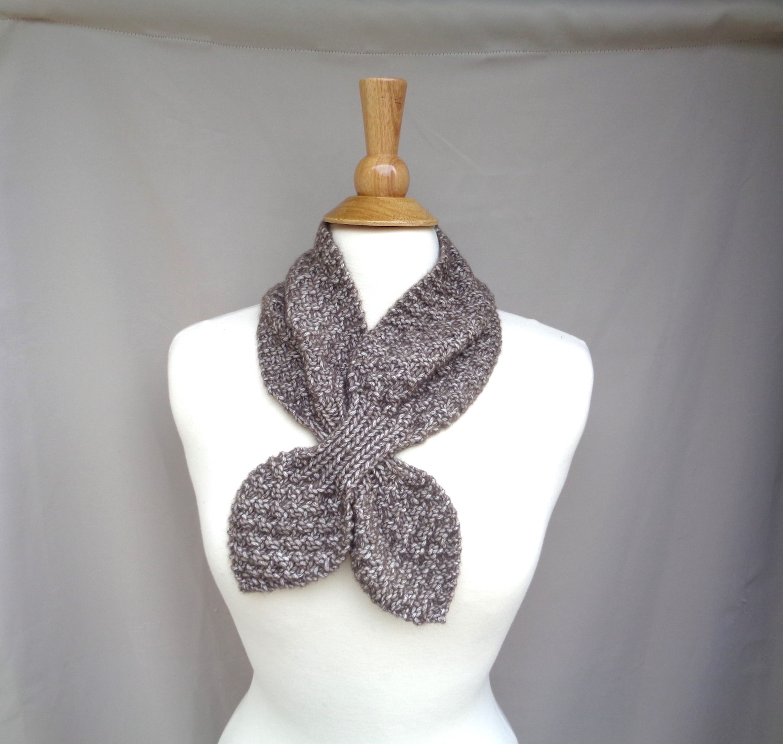 Box Stitch Ascot Scarf Knitting Pattern Easy Neck Warmer Bow Etsy