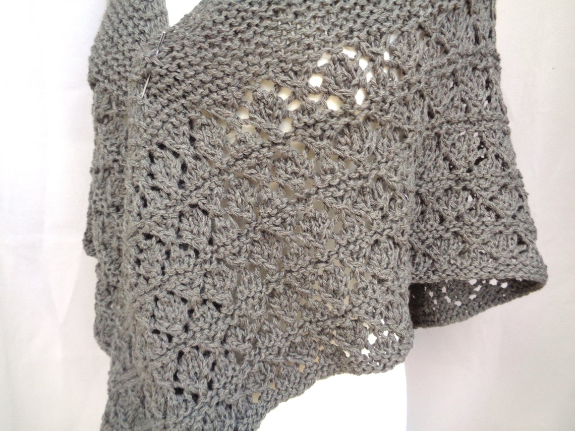 Diamond Lace Shawl Knitting Pattern Triangle Shape Shoulder | Etsy
