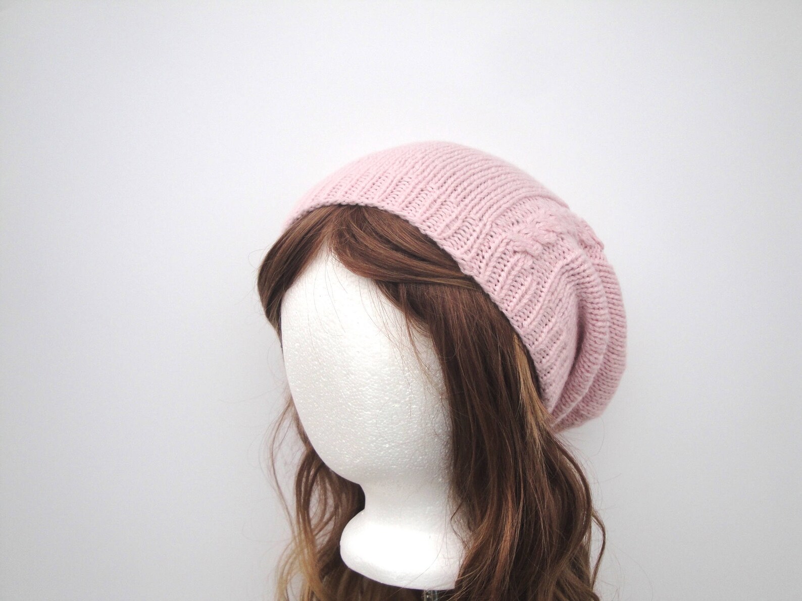 Easy Slouch Hat PDF Knitting Pattern Cable Detail Beanie - Etsy