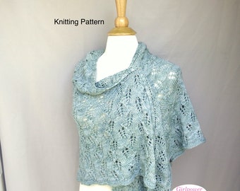 Full Leaf Shawl Knitting Pattern, Ivy Lace Leaves, Dk Yarn, Top Down Triangle Shape, Wedding Prayer Elegant Formal