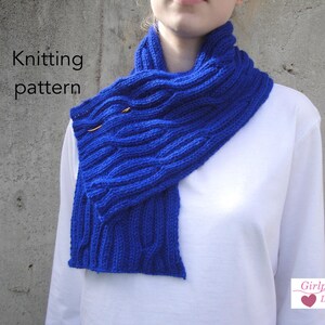 Reversible Cable Scarf Knitting Pattern, Cable & Rib Pattern, Long Short Lengths, Worsted Yarn Ultra Alpaca, Men Women Teens