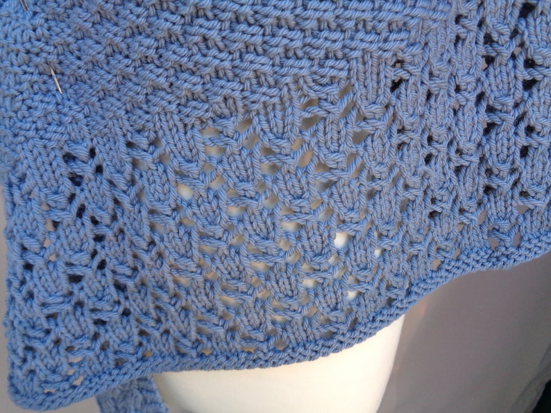 Box Stitch Shawl With Lace Border Knitting Pattern Aran | Etsy