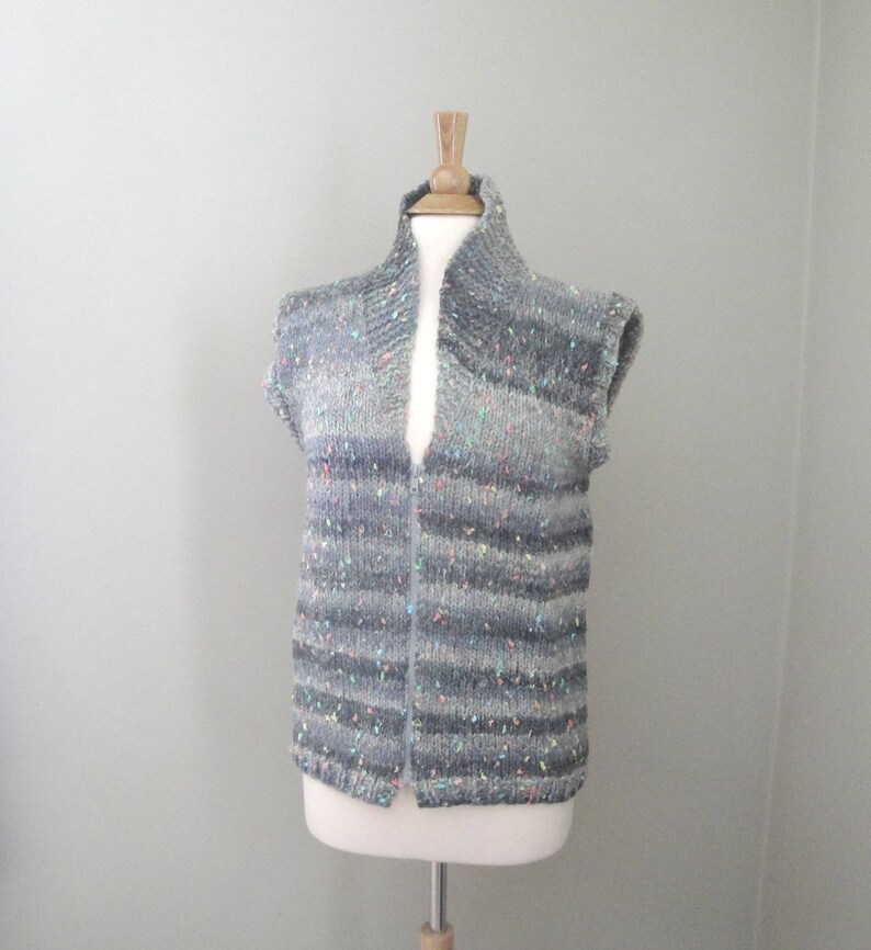 Shawl Collar Vest Knitting Pattern Chunky Bulky Yarn Easy Etsy