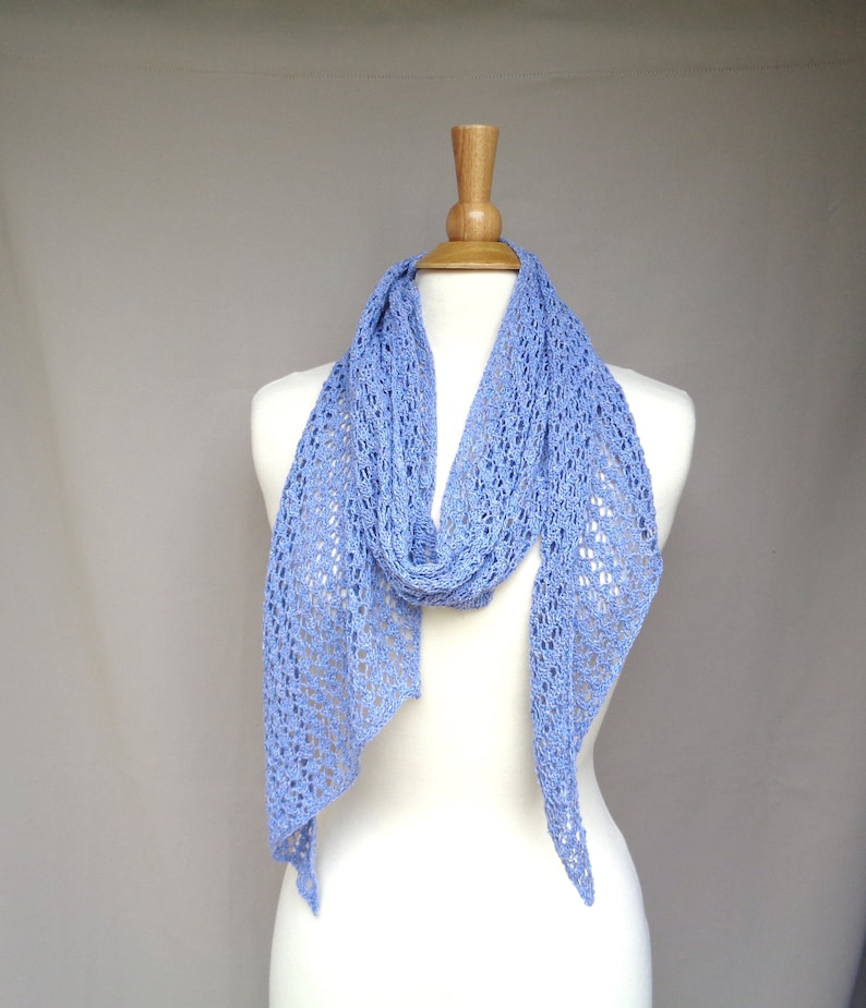 Diagonal Lace Scarf Knitting Pattern Easy Bias Knit Etsy