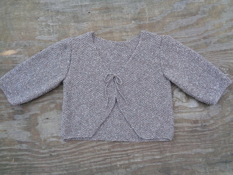 Tie Front Bolero Knitting Pattern Women Teen Girls Cropped Sweater Cardigan Shrug Worsted Yarn