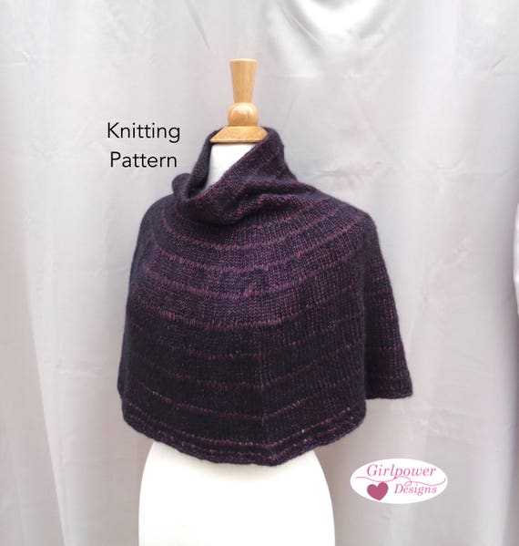 Poncho Knitting Pattern Capelet Pattern 