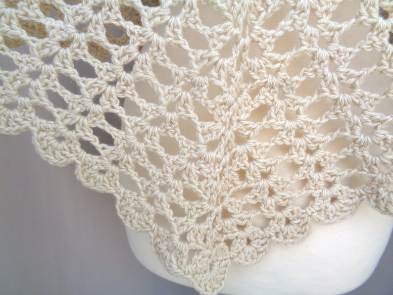 Shawl With Lace Border Crochet Pattern, Top Down Triangle Shape, DK ...
