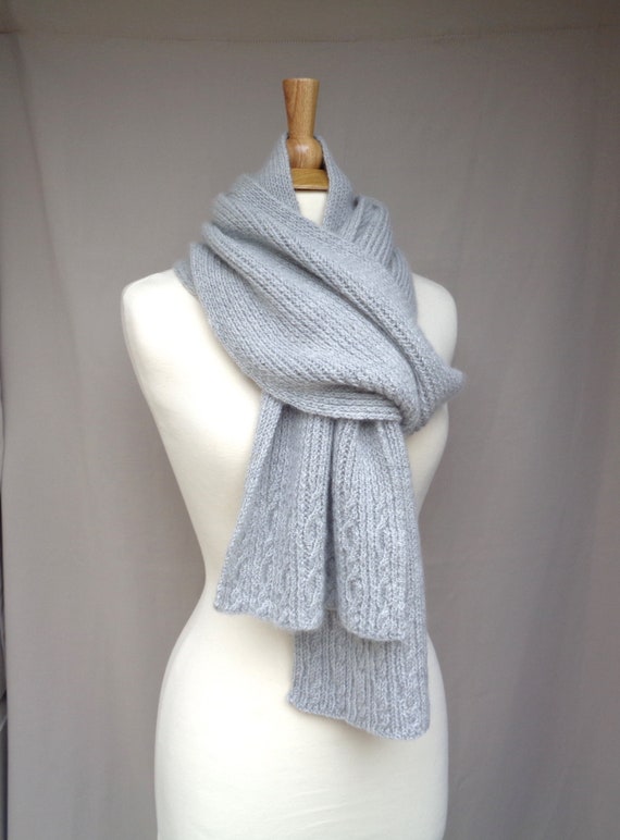 Step Gray Heather Border Muffler Scarf