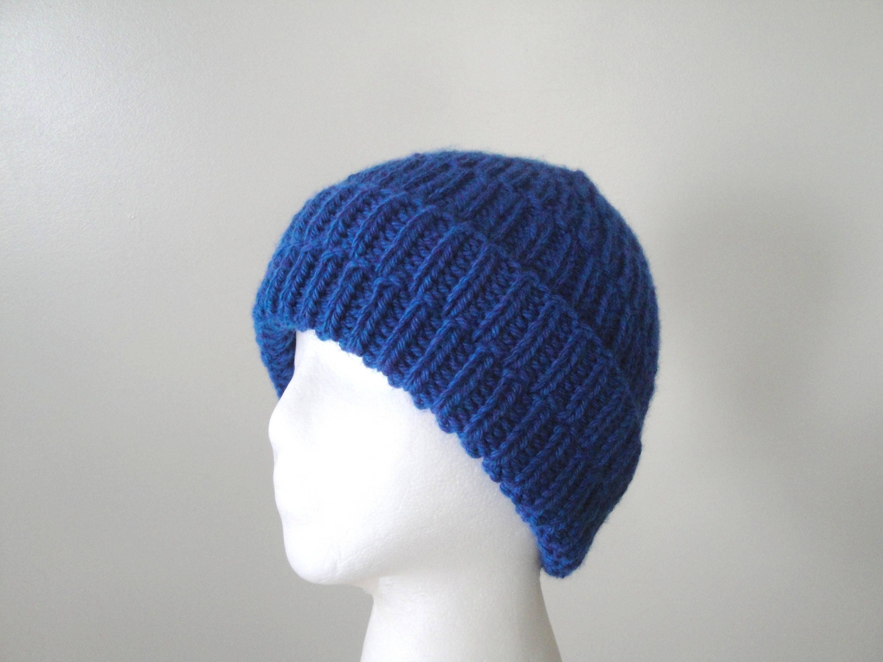 Chunky Ribbed Hat Knitting Pattern Easy Knit Beanie Hat Cap, Children ...