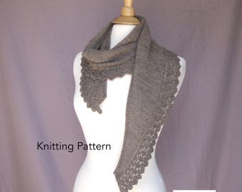 Knit Lace Scarf Knitting Pattern, Neck Wrap, Shoulder Warmer, Cowl Scarf, Small Shawl, Sport Weight Yarn, Girlpower Designs