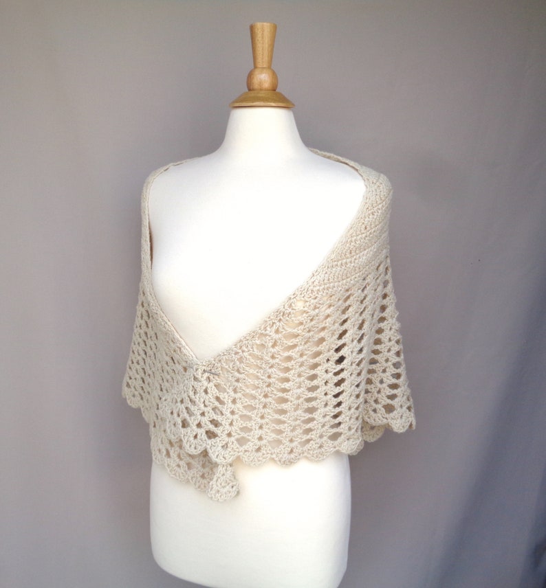 Shawl With Lace Border Crochet Pattern, Top Down Triangle Shape, DK ...