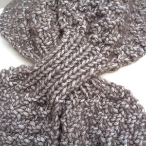 Box Stitch Ascot Scarf Knitting Pattern, Easy Neck Warmer Bow Scarf, Worsted Aran Yarn, Women & Teen Girls image 2