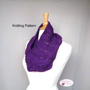 Fern Lace Cowl Knitting Pattern, Quick Easy Lace, Worsted Yarn, Vanna&#39;s Choice, Lacy Scarf Pattern