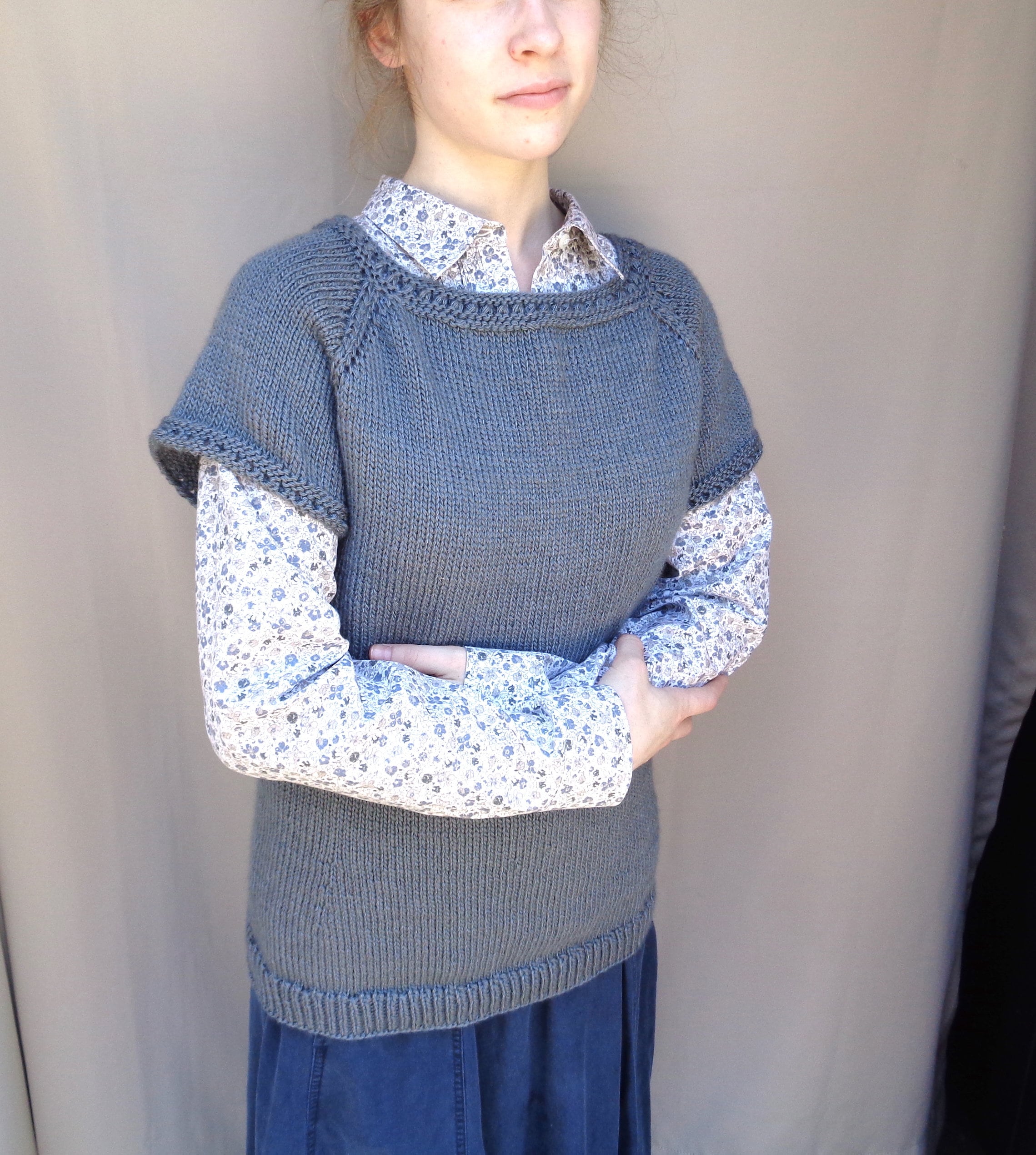 Short Sleeve Pullover Sweater Knitting Pattern Boat Neck - Etsy