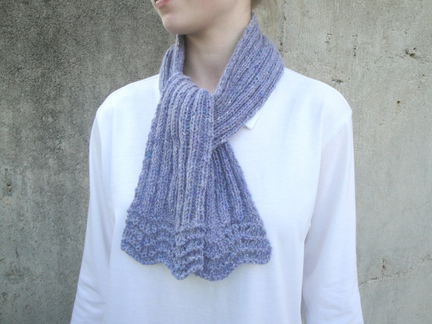 Scarf With Lace Ends Knitting Pattern Small Short Neck Warmer - Etsy