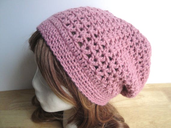Gathered Hat Slouch Hat Cute Chic Hip Slouchy Hat Worsted Weight Yarn Scrunch Hat Easy Crochet Pattern Teen Girls Women