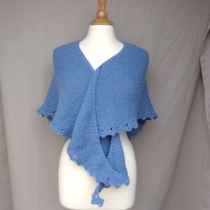 Shoulder Shawl With Eyelet Picot Edge, Knitting Pattern, Easy Knit ...