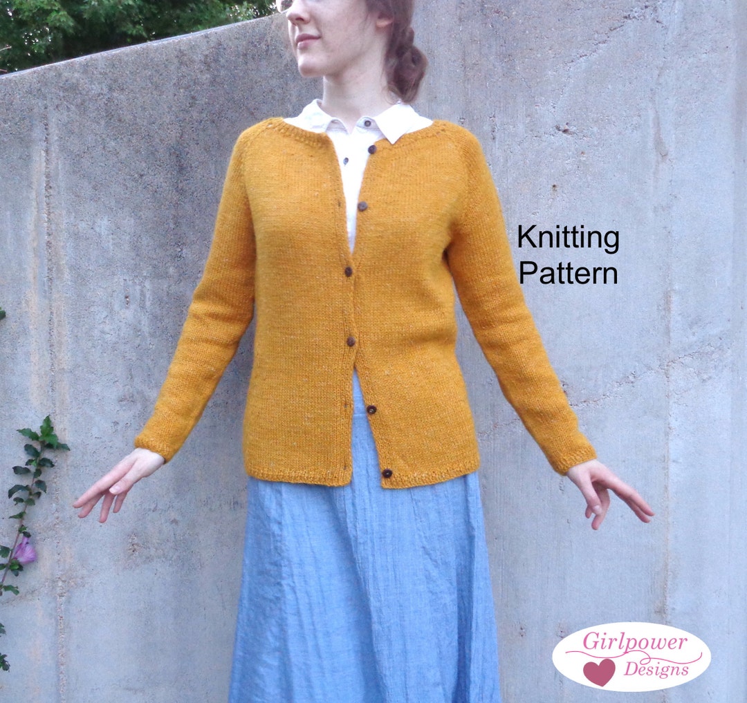 Top Down Sweater Knitting Pattern, Womens Cardigan, Round Neck, Long