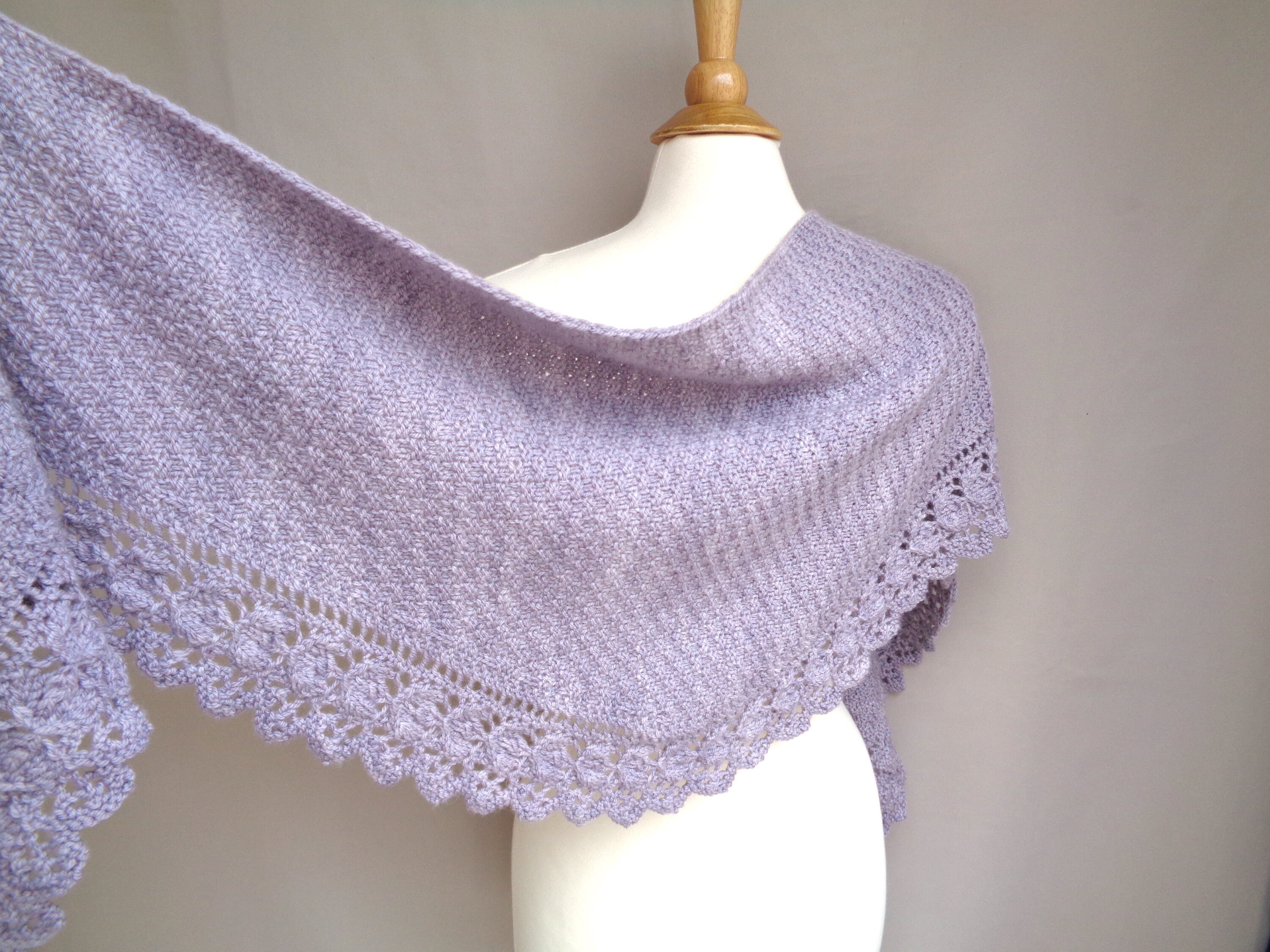 Scallop Edge Shawl Knitting Pattern Shallow Elongated Wrap Etsy