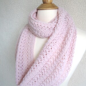 Featherweight Infinity Scarf Knitting Pattern, Easy Lace Scarf, Light Airy, Alpaca Lace Sport DK Yarn image 2