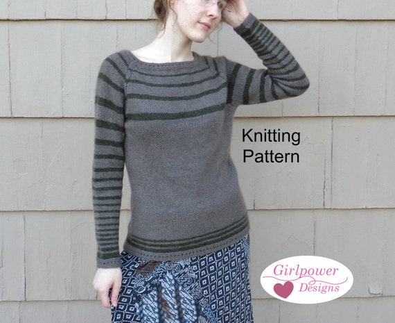 Boat neck raglan sweater pattern
