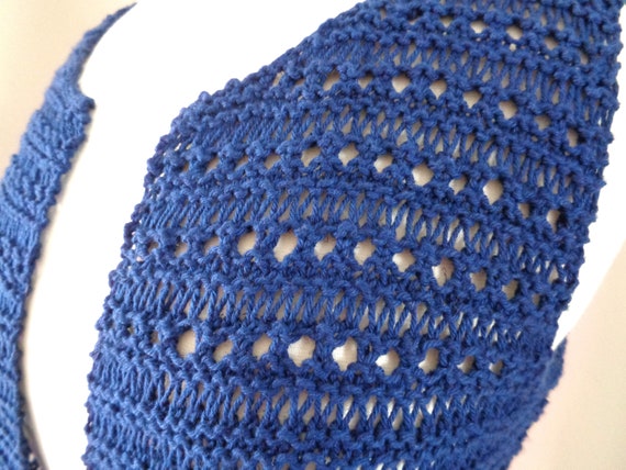 Airy Vest Knitting Pattern Dk Weight Yarn Round Neck Dropped Stitches Eyelet Pattern Women Teen Girls Xxx Xs S M L Xl Xxl