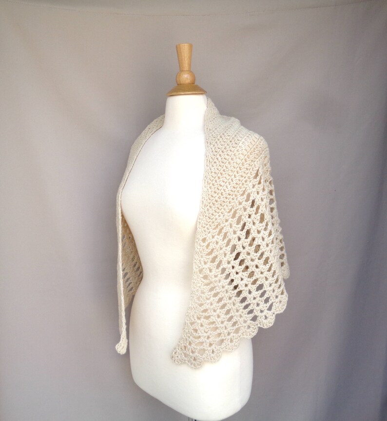 Shawl With Lace Border Crochet Pattern, Top Down Triangle Shape, DK ...