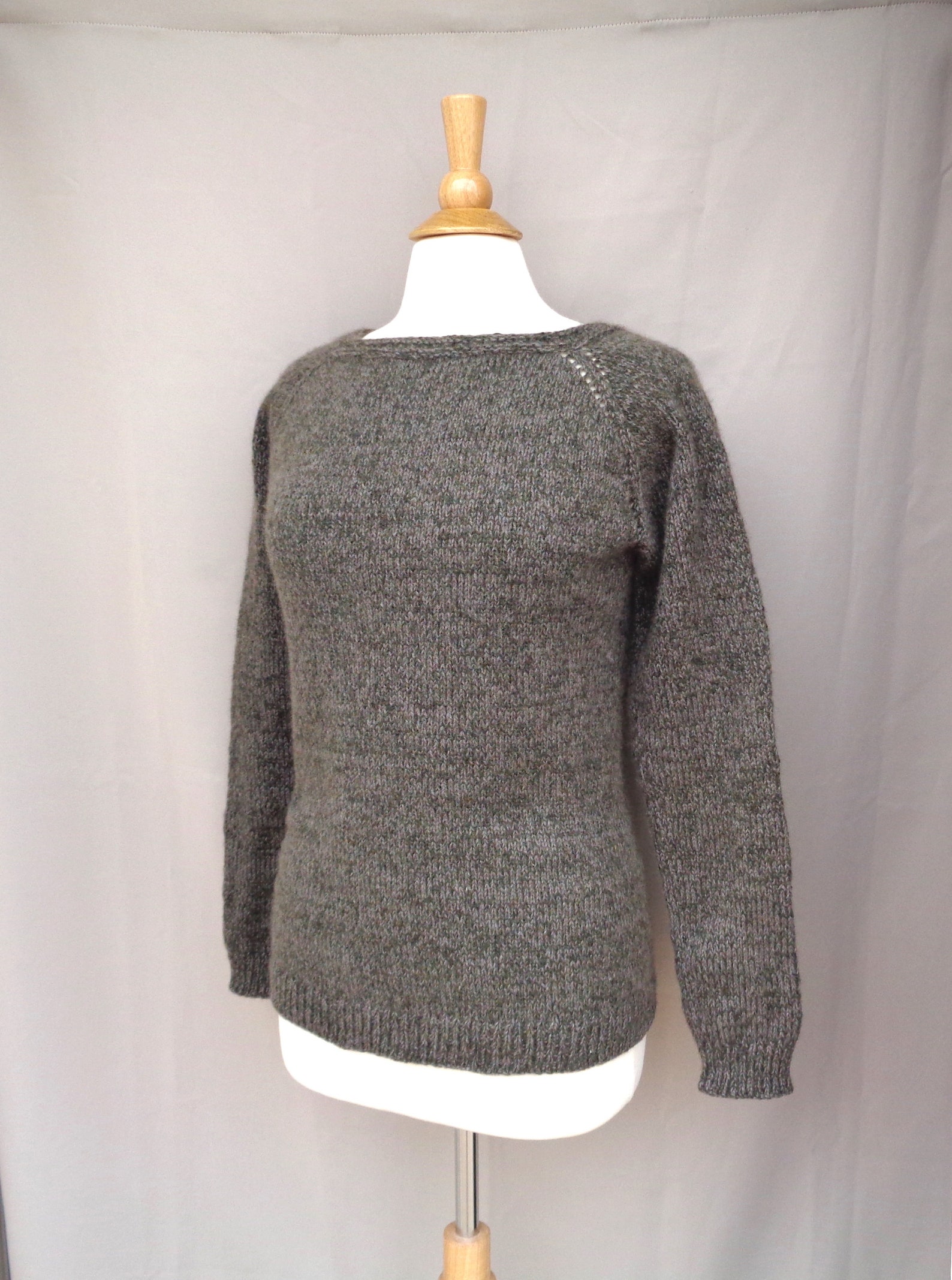 Pullover Sweater Knitting Pattern Boat Neck Eyelet Raglan - Etsy
