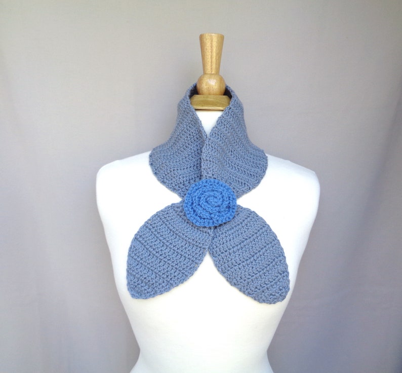 Rosette Ascot Scarf Crochet Pattern Quick Crochet One Etsy