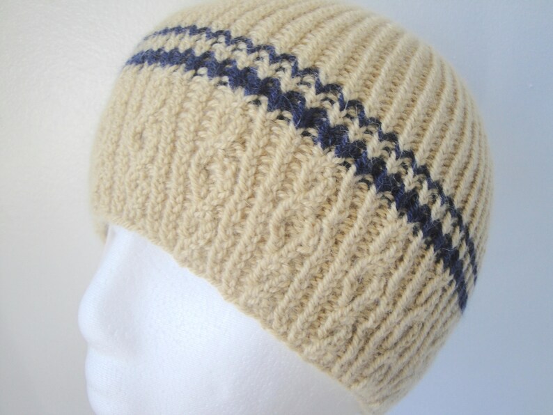 Twisted Rib Beanie Hat Knitting Pattern Small Cables Etsy