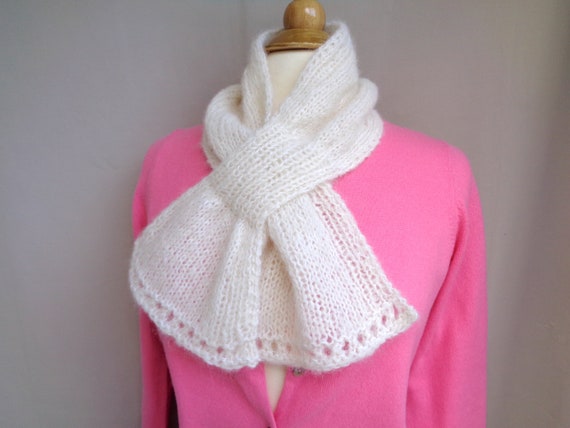 Keyhole Scarf With Eyelets Knitting Pattern, Pull Through