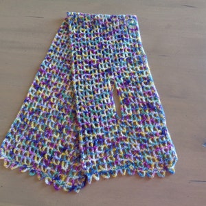 Mesh Lace Keyhole Scarf Crochet Pattern, Neck Warmer Ruffle Scarf, Fingering Sport Yarn, Quick Easy Crochet image 5