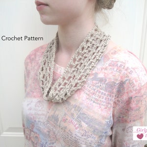 Quick Crochet Cowl Scarf, Crochet Pattern, Beginner Project, Fast Easy Simple, Neck Warmer Headband, Lacy Airy Open