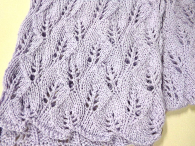 Leaf Lace Scarf Knitting Pattern Blossom Petals Sport DK Etsy