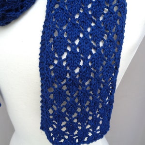 Diamond Lace Scarf Knitting Pattern, Easy Knit Lacy Design, DK Yarn ...