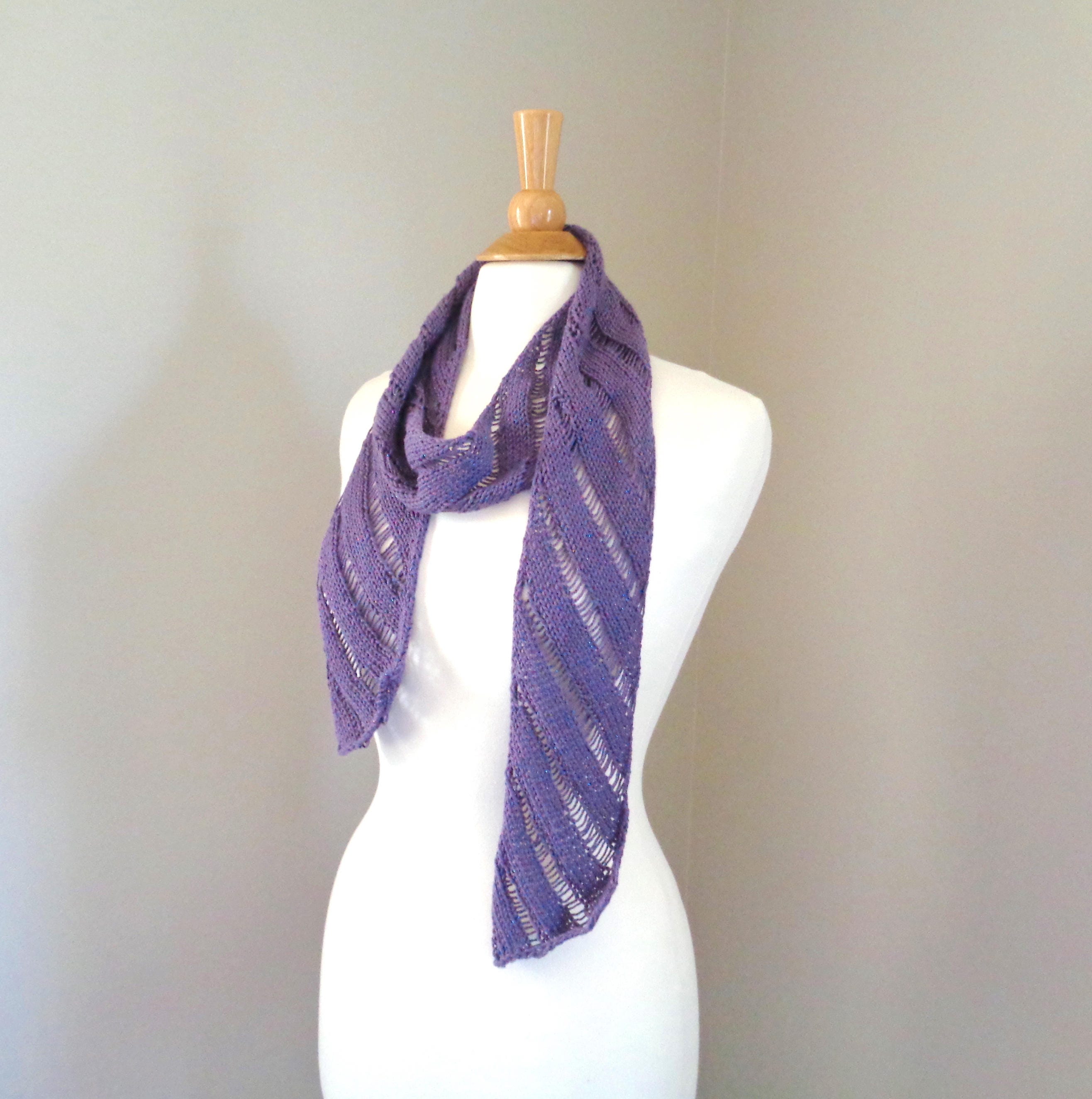 Lacy Bias Scarf Knitting Pattern Diagonal Bias Scarf Dropped - Etsy