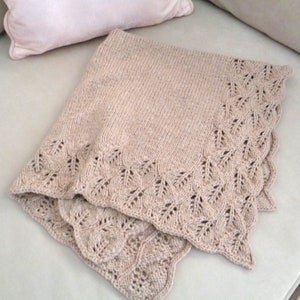 Baby Blanket Knitting Pattern Leaf Border Lace (Download Now) - Etsy