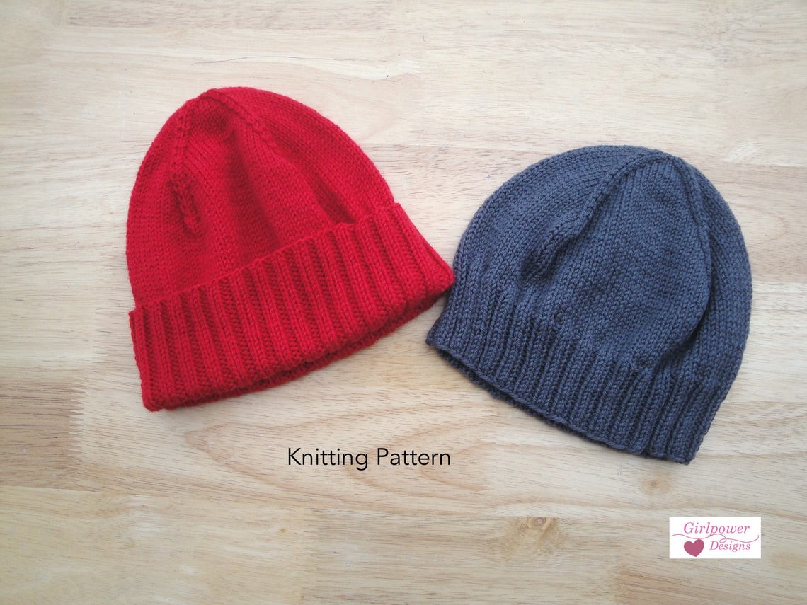 Watch Cap in 2 Lengths PDF Knitting Pattern, Hat Beanie, Light Worsted ...