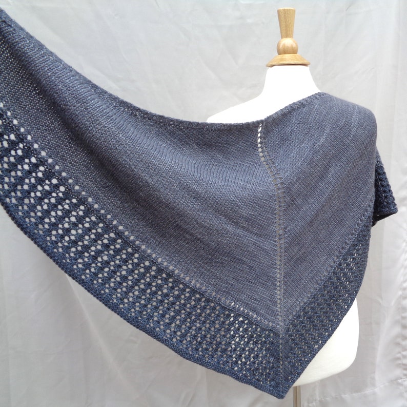 Knitting Pattern Shawl With Lace Border Two Etsy