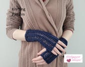 Trellis Lace Fingerless Gloves Knitting Pattern, Worsted Yarn, Fishnet Style, Texting Gloves, Hand Mitts
